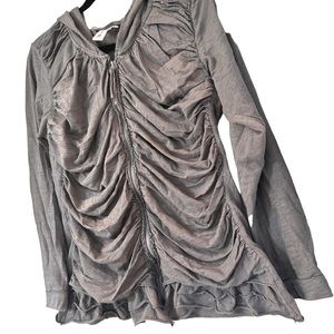 Ruched Lightweight Zip Hoodie